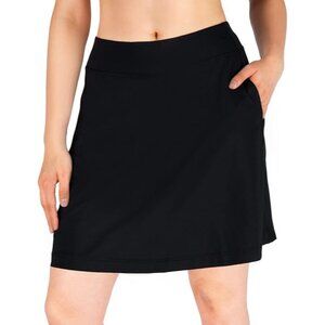 Yogipace Womens Skort 4 Pockets UV Protection Tennis Running Golf Black Size XL